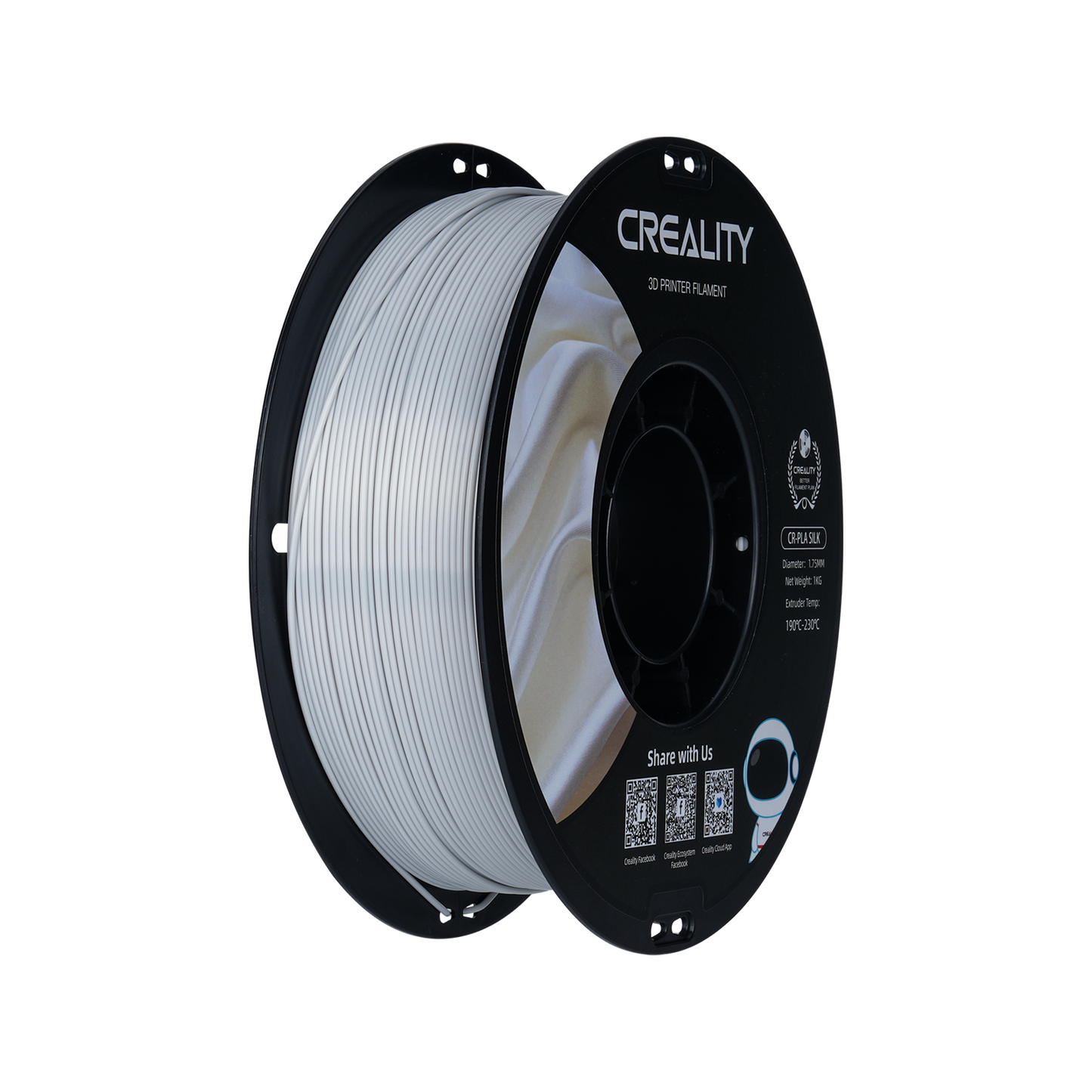 Filamento Creality PLA Silk seda 1.75mm 1kg — Plata