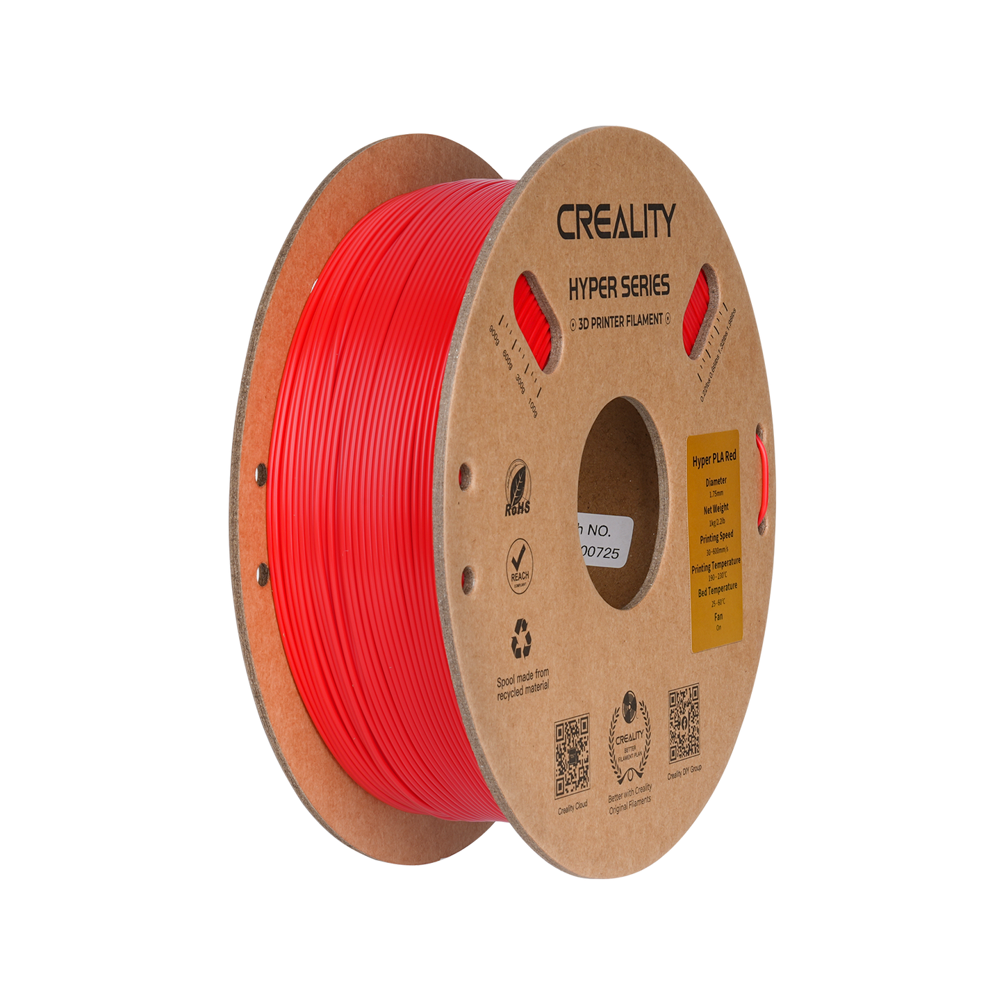 Filamento Creality Hyper PLA alta velocidad 1.75mm 1kg — Rojo