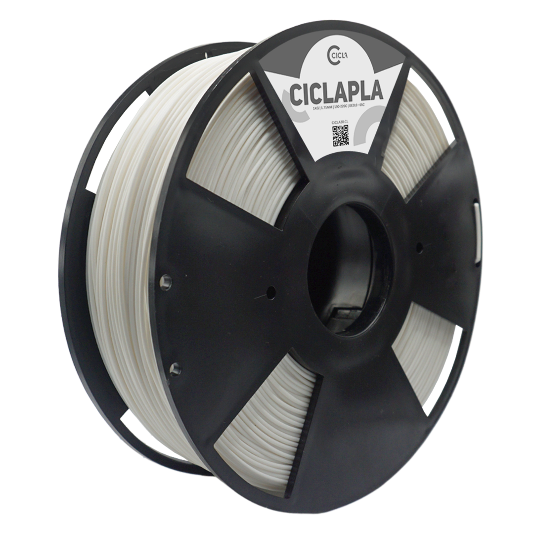 Filamento Cicla PLA 1.75mm 1kg — fabricado en Chile — Blanco