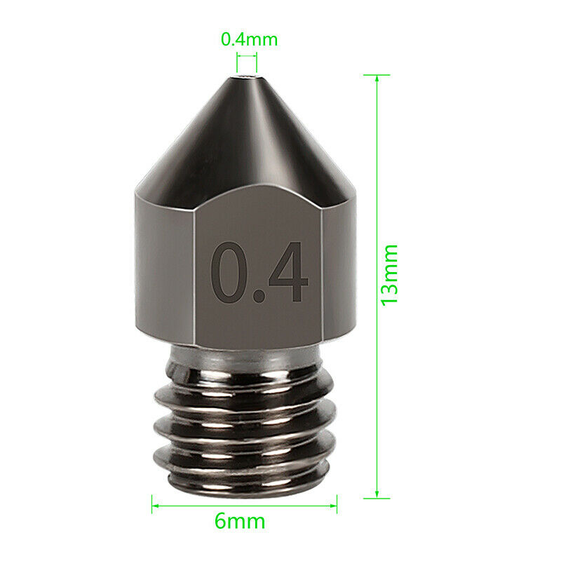 Boquilla acero endurecido 0.4mm (MK8 / E3D V6)